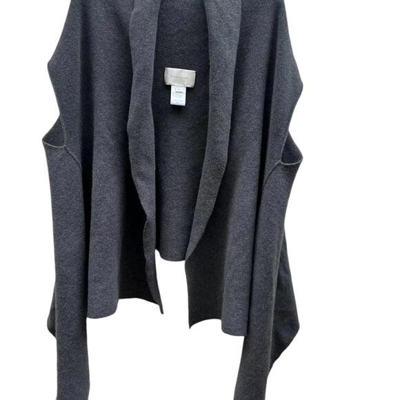 BROCHU WALKER Sorin Merino Wool Blend Wrap Vest In Shale Melange Size P/S - Picture 7 of 8